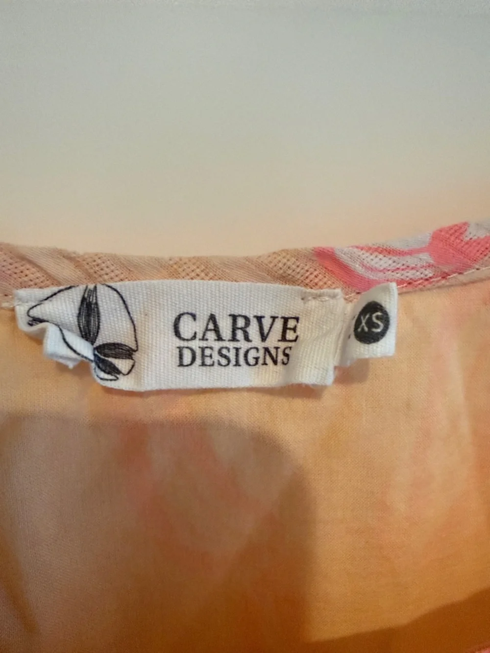 Carve Designs Peach and Pink Printed Sundress